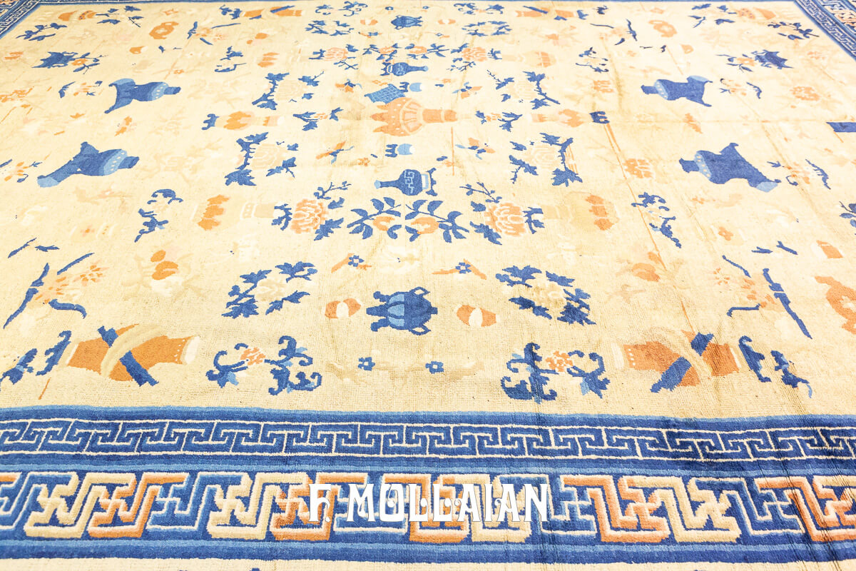 Tappeto Pechino Antico Decorativo Fondo Beige n°:657602